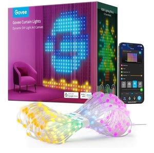 Govee Curtain Lights, Smart LED Color Changing Wall Lights, Dynamic DIY Curtain